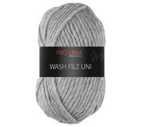 Frida's Wollhaus Pro Lana 50 g Wash Filz uni Filzwolle Stricken Häkeln Garn flauschig 26 Farben (191 | Grau)