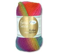 Frida's Wollhaus Rellana 100 g Flotte Socke Kolibri 4-fädig Sockenwolle 14 Farben (6214 | aqua | orange | pink | senf)