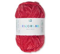 Frida's Wollhaus Rico Design 25 g Ricogurumi Nilli Nilli Chenillegarn Wolle Amigurumi weich samtig Stricken Häkeln 30 Farben (009 | Rot)
