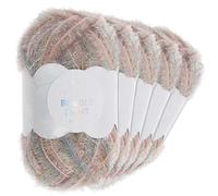 Frida's Wollhaus Rico Design 5 x 50 g Creative Bubble Schwammgarn Wolle Stricken Häkeln 57 Farben (001 | Print Rosa-Patina)