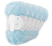 Frida's Wollhaus Rico Design 5 x 50 g Creative Bubble Schwammgarn Wolle Stricken Häkeln 57 Farben (007 | Hellblau)