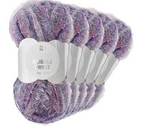 Frida's Wollhaus Rico Design 5 x 50 g Creative Bubble Schwammgarn Wolle Stricken Häkeln 57 Farben (007 | Print Aubergine)