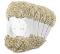 Frida's Wollhaus Rico Design 5 x 50 g Creative Bubble Schwammgarn Wolle Stricken Häkeln 57 Farben (015 | Metallic Gold)