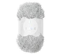 Frida's Wollhaus Rico Design 50 g Creative Bubble Schwammgarn Wolle Stricken Häkeln 57 Farben (014 | Metallic Silber)