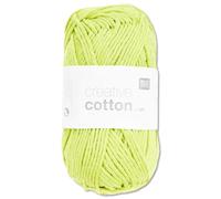 Frida's Wollhaus Rico Design 50 g Creative Cotton Aran Wolle Stricken Häkeln 63 Farben (44 | Pistazie hell)