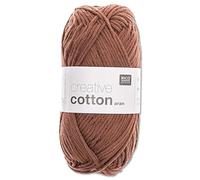 Frida's Wollhaus Rico Design 50 g Creative Cotton Aran Wolle Stricken Häkeln 63 Farben (56 | Nougat)