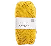 Frida's Wollhaus Rico Design 50 g Creative Cotton Aran Wolle Stricken Häkeln 63 Farben (70 | Senf)