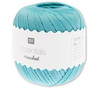 Frida's Wollhaus Rico Design 50 g Essentials Crochet Häkelgarn Baumwolle mercerisiert Amigurumi 24 Farben (010 | Türkis)