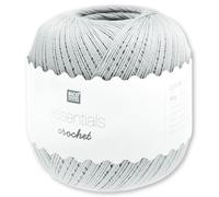 Frida's Wollhaus Rico Design 50 g Essentials Crochet Häkelgarn Baumwolle mercerisiert Amigurumi 24 Farben (017 | Smokey Blue)