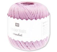 Frida's Wollhaus Rico Design 50 g Essentials Crochet Häkelgarn Baumwolle mercerisiert Amigurumi 24 Farben (006 | Flieder)