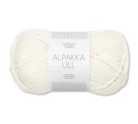 Frida's Wollhaus Sandnes 50 g Alpakka Ull Alpaka Wolle Garn Stricken Wintergarn wärmend 37 Farben (1002 | Creme)