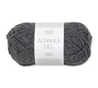 Frida's Wollhaus Sandnes 50 g Alpakka Ull Alpaka Wolle Garn Stricken Wintergarn wärmend 37 Farben (1053 | Dark Grey Mottled)