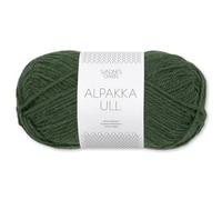 Frida's Wollhaus Sandnes 50 g Alpakka Ull Alpaka Wolle Garn Stricken Wintergarn wärmend 37 Farben (8082 | Skoggrøn)