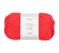 Frida's Wollhaus Sandnes 50 g Tynn Line Sommergarn Stricken Häkeln Garn Wolle weich 32 Farben (4108 | Flame Scarlet)