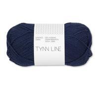 Frida's Wollhaus Sandnes 50 g Tynn Line Sommergarn Stricken Häkeln Garn Wolle weich 32 Farben (6073 | Seaside Navy)