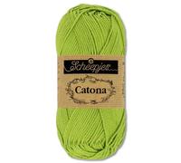 Frida's Wollhaus Scheepjes 10 g Catona 100% Baumwolle Stricken Häkeln Amigurumi Wolle 113 Farben (205 | Kiwi)