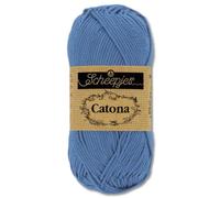 Frida's Wollhaus Scheepjes 10 g Catona 100% Baumwolle Stricken Häkeln Amigurumi Wolle 113 Farben (261 | Capri Blue)