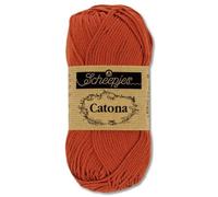 Frida's Wollhaus Scheepjes 10 g Catona 100% Baumwolle Stricken Häkeln Amigurumi Wolle 113 Farben (388 | Rust)