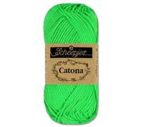 Frida's Wollhaus Scheepjes 10 g Catona 100% Baumwolle Stricken Häkeln Amigurumi Wolle 113 Farben (602 | Neon Green)