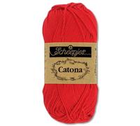 Frida's Wollhaus Scheepjes 50 g Catona 100% Baumwolle Stricken Häkeln Amigurumi 109 Farben (115 | Hot Red)