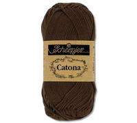 Frida's Wollhaus Scheepjes 50 g Catona 100% Baumwolle Stricken Häkeln Amigurumi 109 Farben (162 | Black Coffee)