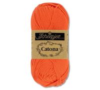 Frida's Wollhaus Scheepjes 50 g Catona 100% Baumwolle Stricken Häkeln Amigurumi 109 Farben (189 | Royal Orange)