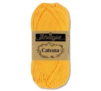 Frida's Wollhaus Scheepjes 50 g Catona 100% Baumwolle Stricken Häkeln Amigurumi 109 Farben (208 | Yellow Gold)