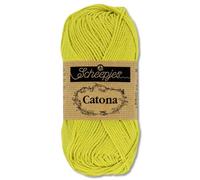 Frida's Wollhaus Scheepjes 50 g Catona 100% Baumwolle Stricken Häkeln Amigurumi 109 Farben (245 | Green Yellow)