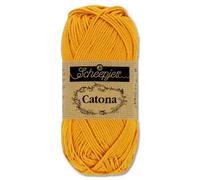 Frida's Wollhaus Scheepjes 50 g Catona 100% Baumwolle Stricken Häkeln Amigurumi 109 Farben (249 | Saffron)