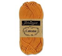 Frida's Wollhaus Scheepjes 50 g Catona 100% Baumwolle Stricken Häkeln Amigurumi 109 Farben (383 | Ginger Gold)