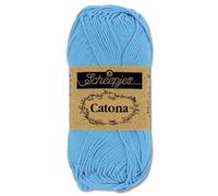 Frida's Wollhaus Scheepjes 50 g Catona 100% Baumwolle Stricken Häkeln Amigurumi 109 Farben (384 | Powder Blue)