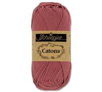 Frida's Wollhaus Scheepjes 50 g Catona 100% Baumwolle Stricken Häkeln Amigurumi 109 Farben (396 | Rose Wine)