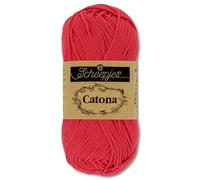 Frida's Wollhaus Scheepjes 50 g Catona 100% Baumwolle Stricken Häkeln Amigurumi 109 Farben (516 | Candy Apple)