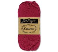 Frida's Wollhaus Scheepjes 50 g Catona 100% Baumwolle Stricken Häkeln Amigurumi 109 Farben (517 | Ruby)