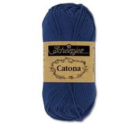 Frida's Wollhaus Scheepjes 50 g Catona 100% Baumwolle Stricken Häkeln Amigurumi 109 Farben (527 | Midnight)