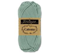 Frida's Wollhaus Scheepjes 50 g Catona 100% Baumwolle Stricken Häkeln Amigurumi 109 Farben (528 | Silver Blue)