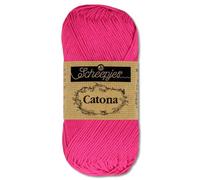 Frida's Wollhaus Scheepjes 50 g Catona 100% Baumwolle Stricken Häkeln Amigurumi Wolle 113 Farben (604 | Neon Pink)