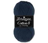 Frida's Wollhaus Scheepjes 50 g Cotton 8 100% Baumwolle Stricken Häkeln Wolle Garn Amigurumi 48 Farben (527 | Dunkelblau)