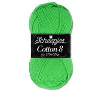 Frida's Wollhaus Scheepjes 50 g Cotton 8 100% Baumwolle Stricken Häkeln Wolle Garn Amigurumi 48 Farben (517 | Grün)