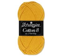 Frida's Wollhaus Scheepjes 50 g Cotton 8 100% Baumwolle Stricken Häkeln Wolle Garn Amigurumi 48 Farben (722 | Sonnenblume)