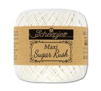 Frida's Wollhaus Scheepjes 50 g Maxi Sugar Rush Häkelgarn Filethäkeln Baumwolle 87 Farben (105 | Bridal White)