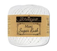 Frida's Wollhaus Scheepjes 50 g Maxi Sugar Rush Häkelgarn Filethäkeln Baumwolle 87 Farben (106 | Snow White)