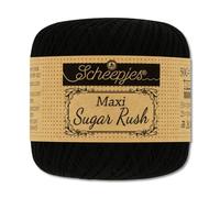 Frida's Wollhaus Scheepjes 50 g Maxi Sugar Rush Häkelgarn Filethäkeln Baumwolle 87 Farben (110 | Black)