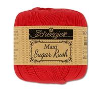Frida's Wollhaus Scheepjes 50 g Maxi Sugar Rush Häkelgarn Filethäkeln Baumwolle 87 Farben (115 | Hot Red)