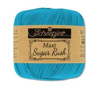Frida's Wollhaus Scheepjes 50 g Maxi Sugar Rush Häkelgarn Filethäkeln Baumwolle 87 Farben (146 | Vivid Blue)