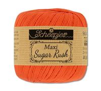 Frida's Wollhaus Scheepjes 50 g Maxi Sugar Rush Häkelgarn Filethäkeln Baumwolle 87 Farben (189 | Royal Orange)