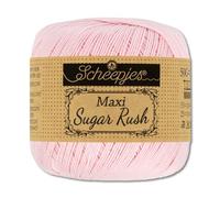 Frida's Wollhaus Scheepjes 50 g Maxi Sugar Rush Häkelgarn Filethäkeln Baumwolle 87 Farben (238 | Powder Pink)