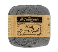 Frida's Wollhaus Scheepjes 50 g Maxi Sugar Rush Häkelgarn Filethäkeln Baumwolle 87 Farben (242 | Metal Gray)