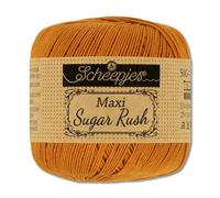 Frida's Wollhaus Scheepjes 50 g Maxi Sugar Rush Häkelgarn Filethäkeln Baumwolle 87 Farben (383 | Ginger Gold)
