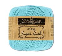 Frida's Wollhaus Scheepjes 50 g Maxi Sugar Rush Häkelgarn Filethäkeln Baumwolle 87 Farben (397 | Cyan)